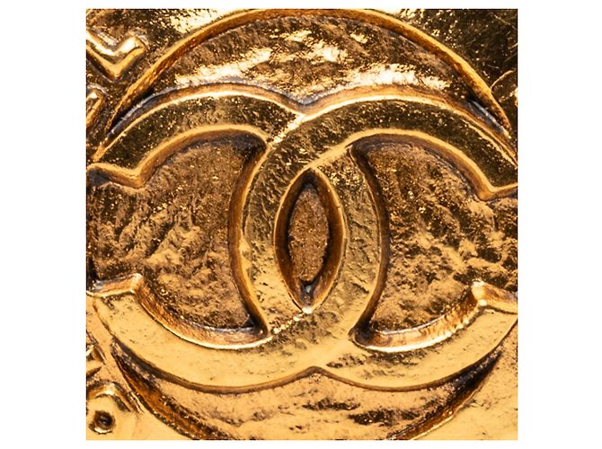 Orecchini a cerchio Chanel CC placcati oro D'oro - vista 5