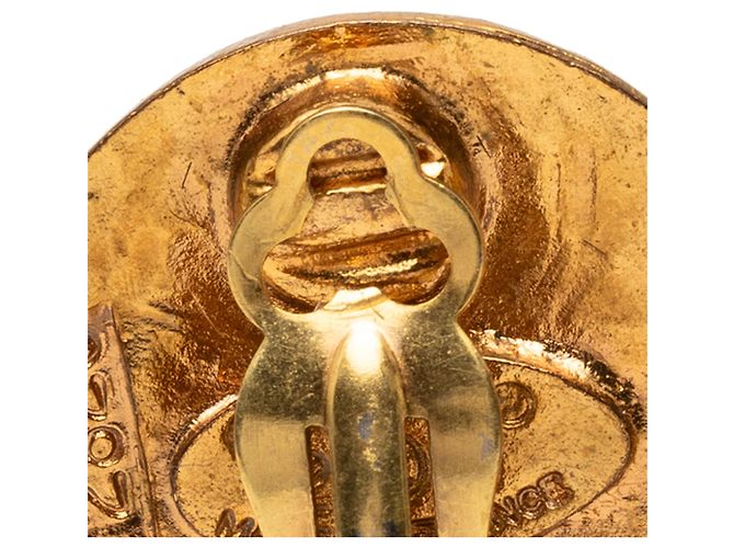 Orecchini a cerchio Chanel CC placcati oro D'oro - vista 6