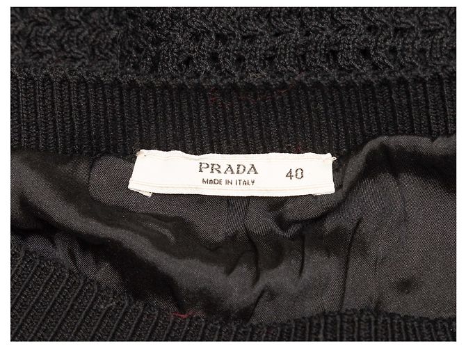 Schwarzer Prada Häkel-Minirock Größe IT 40 - Ansicht 4