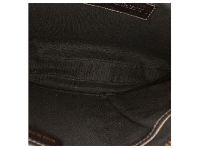 Borsa a tracolla Burberry Supernova Check in tela e pelle metallizzata marrone - vista 4