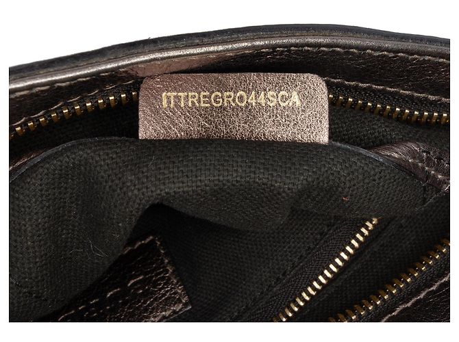Borsa a tracolla Burberry Supernova Check in tela e pelle metallizzata marrone - vista 6