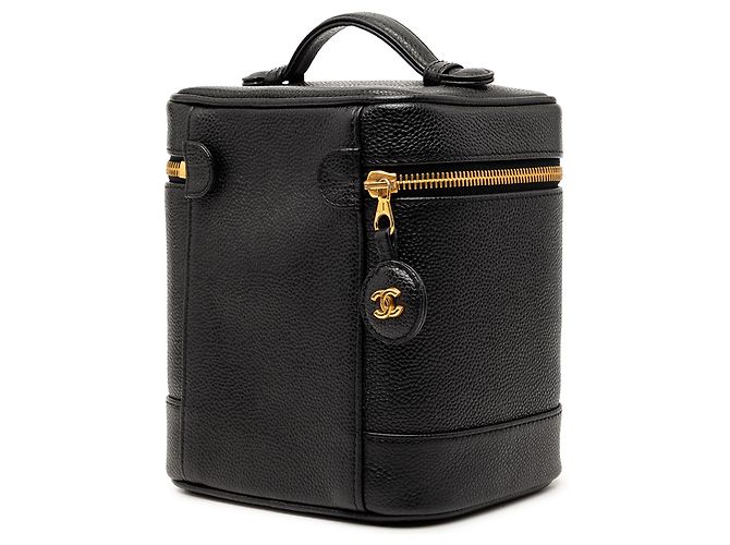 Vanity Beauty case Chanel CC Caviar nero - vista 2