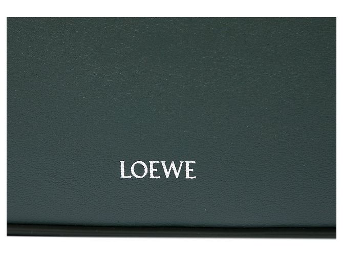 Clutch in pelle con logo verde LOEWE - vista 5
