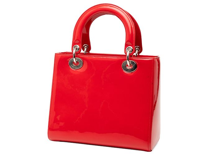 Borsa Lady Dior Medium in vernice rossa Rosso - vista 2