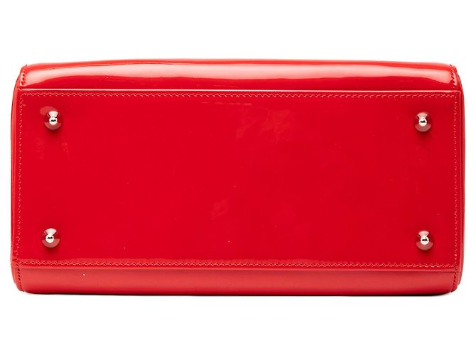 Borsa Lady Dior Medium in vernice rossa Rosso - vista 3