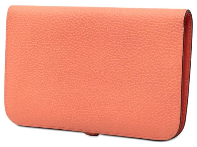 Portafoglio lungo Hermès Togo Dogon Duo GM Arancione - vista 2