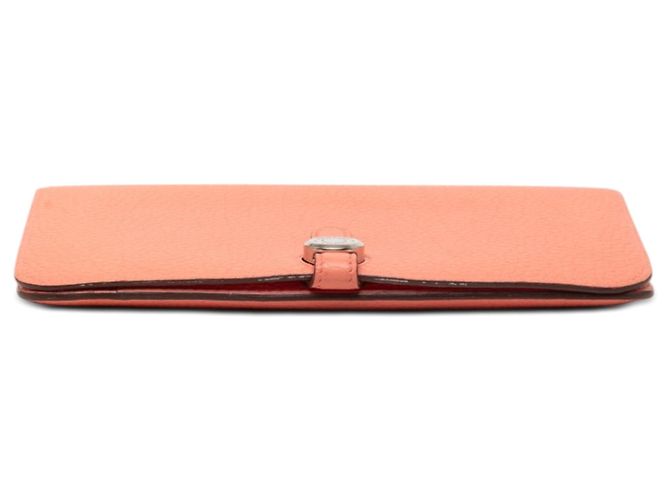 Portafoglio lungo Hermès Togo Dogon Duo GM Arancione - vista 3