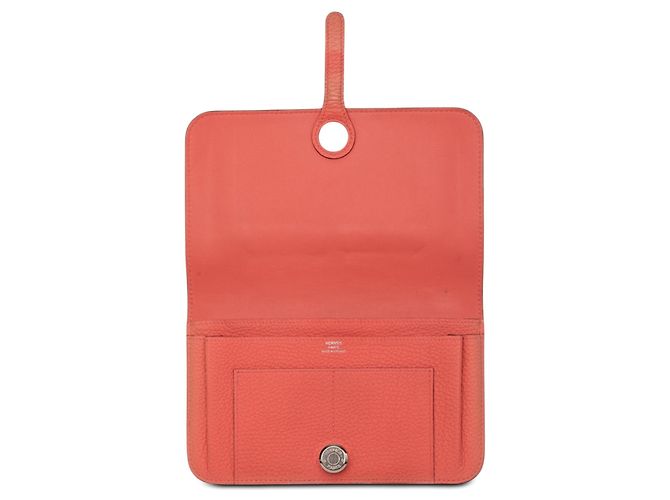 Portafoglio lungo Hermès Togo Dogon Duo GM Arancione - vista 4