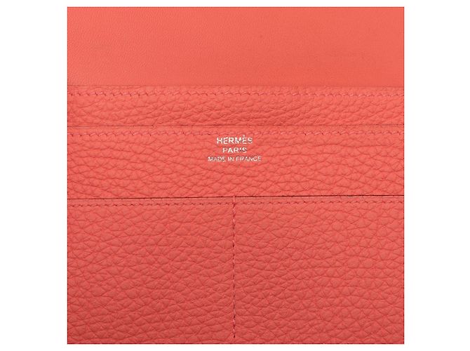 Portafoglio lungo Hermès Togo Dogon Duo GM Arancione - vista 6