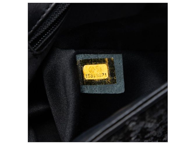 Borsa a tracolla Chanel Jumbo Classic Sequins Single Flap nera Nero - vista 6