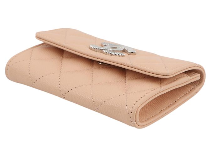 Beiger Chanel CC gesteppter Caviar Kartenhalter - Ansicht 2