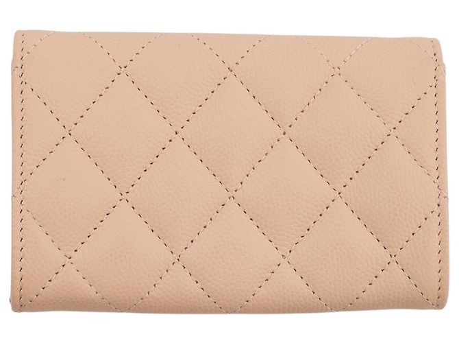 Beiger Chanel CC gesteppter Caviar Kartenhalter - Ansicht 3