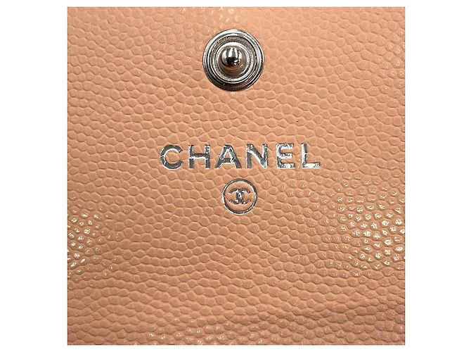 Beiger Chanel CC gesteppter Caviar Kartenhalter - Ansicht 6