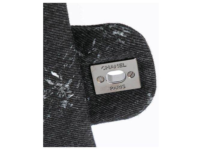 Borsa a tracolla Chanel Medium Denim Double Flap nera Nero - vista 10