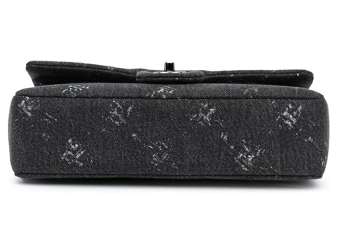 Borsa a tracolla Chanel Medium Denim Double Flap nera Nero - vista 3