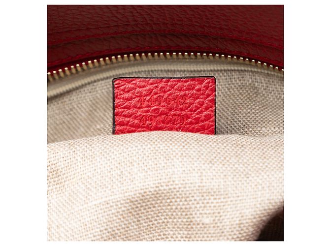 Bamboo Borsa satchel Gucci in pelle rossa con manico in bambù e nappa Rosso - vista 5
