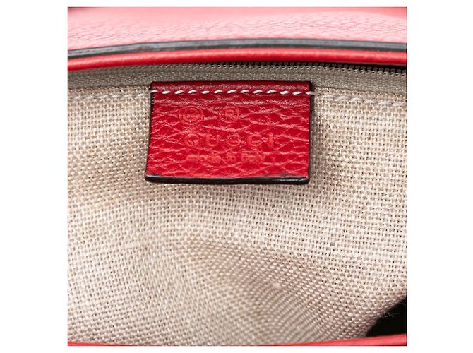 Bamboo Borsa satchel Gucci in pelle rossa con manico in bambù e nappa Rosso - vista 6