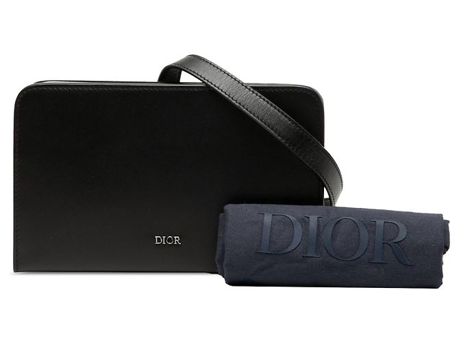 Borsa Messenger Ultra Pouch Dior in pelle nera con quadrante Nero - vista 8
