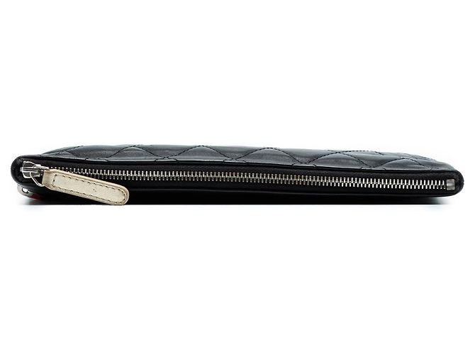 Clutch Multi Zip in agnello trapuntato Small CC nero Chanel - vista 3