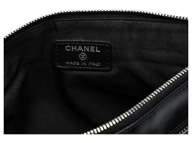 Clutch Multi Zip in agnello trapuntato Small CC nero Chanel - vista 5