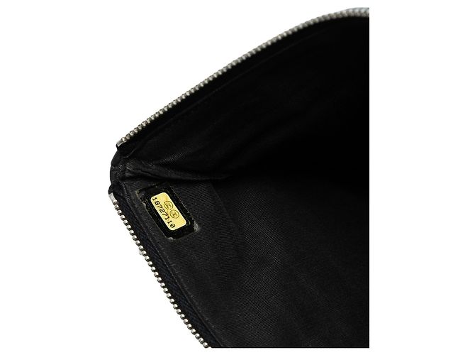 Clutch Multi Zip in agnello trapuntato Small CC nero Chanel - vista 6