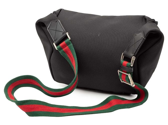 Borsa a tracolla Gucci in tela nera Techno Web Nero - vista 2