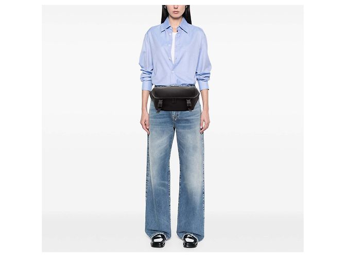 Borsa a tracolla Gucci in tela nera Techno Web Nero - vista 7