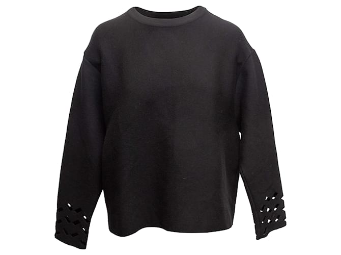 Alaïa Schwarzer Alaia Wollpullover mit Cutout-Details an den Manschetten Größe IT 40 - Ansicht 2