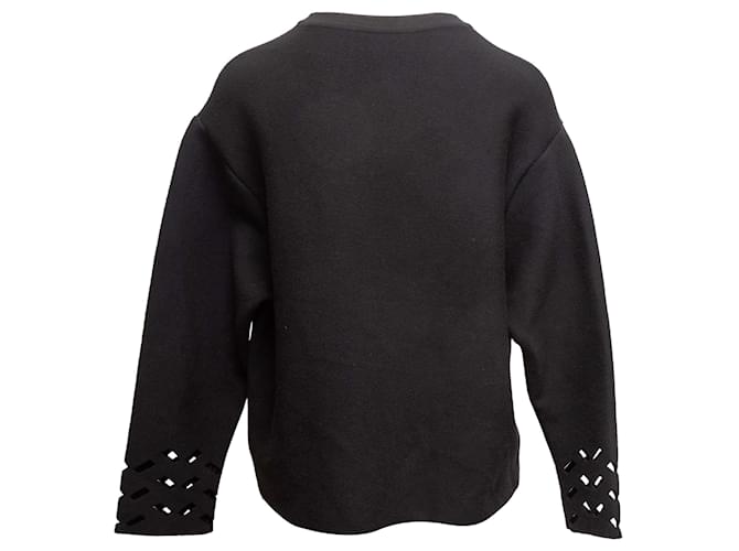 Alaïa Schwarzer Alaia Wollpullover mit Cutout-Details an den Manschetten Größe IT 40 - Ansicht 4