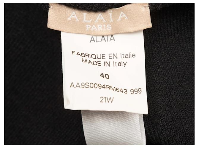 Alaïa Schwarzer Alaia Wollpullover mit Cutout-Details an den Manschetten Größe IT 40 - Ansicht 5