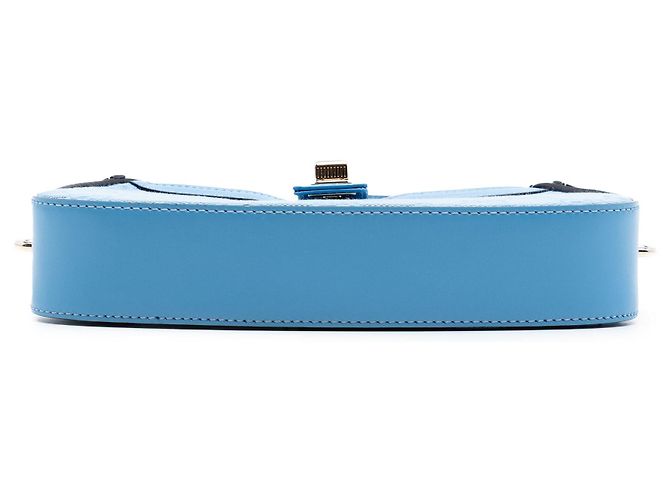 Gucci Moon Schultertasche aus blauem Mini GG Canvas - Ansicht 3