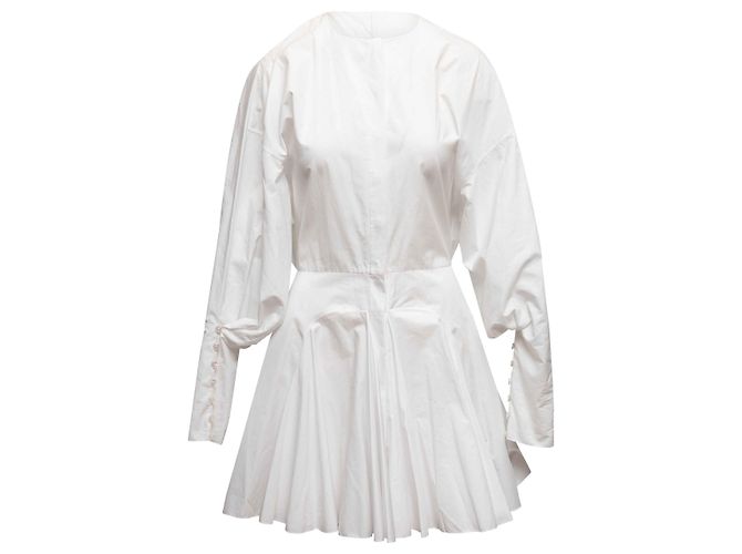Alaïa Weißes Alaia Langarm-Minikleid Größe FR 40 - Ansicht 2