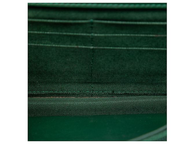 Wallet On Chain Borsa a tracolla con catena Chanel CC trapuntata in vernice verde - vista 4