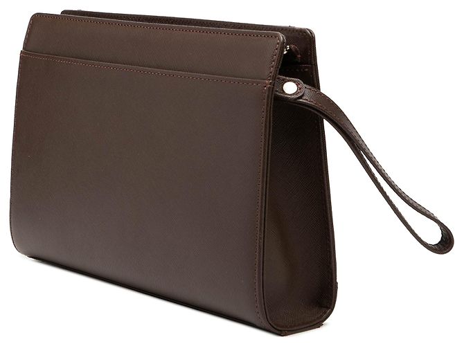 Clutch in pelle marrone Burberry - vista 2