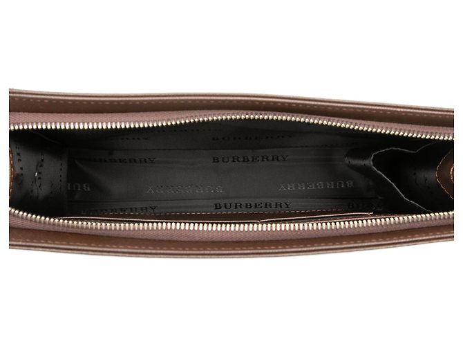 Clutch in pelle marrone Burberry - vista 4