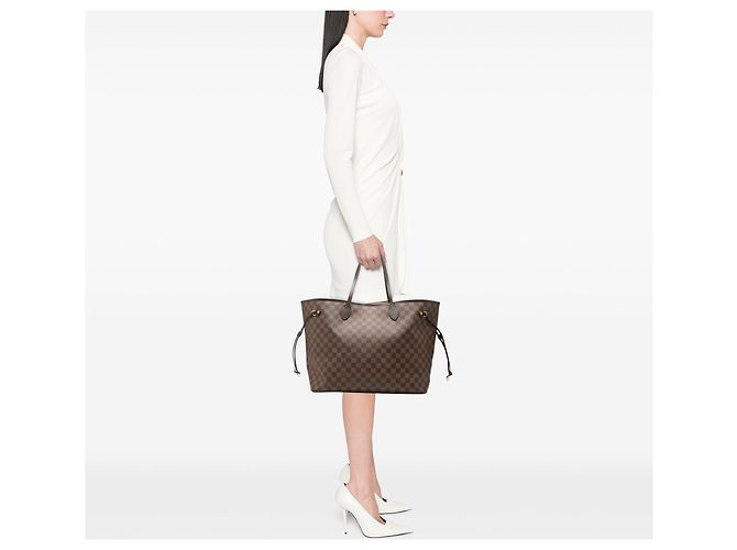 Borsa Tote Neverfull GM in Damier Ebene marrone Louis Vuitton - vista 7