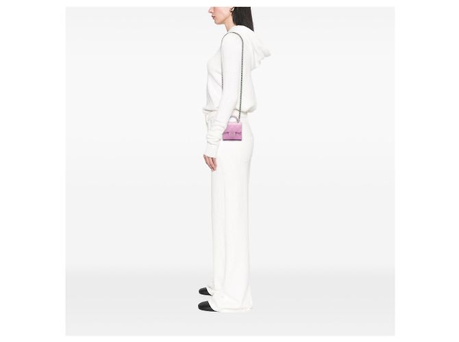 Clutch Chanel Mini CC in agnello trapuntato rosa con tracolla a catena - vista 5