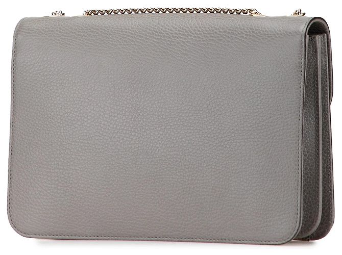Borsa a tracolla Gucci Medium Dollar Calfskin Interlocking G grigia Grigio - vista 2