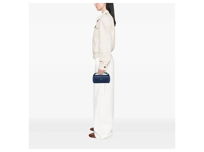 Custodia Blue Hermès Small Canvas Bride A Brac - vista 11