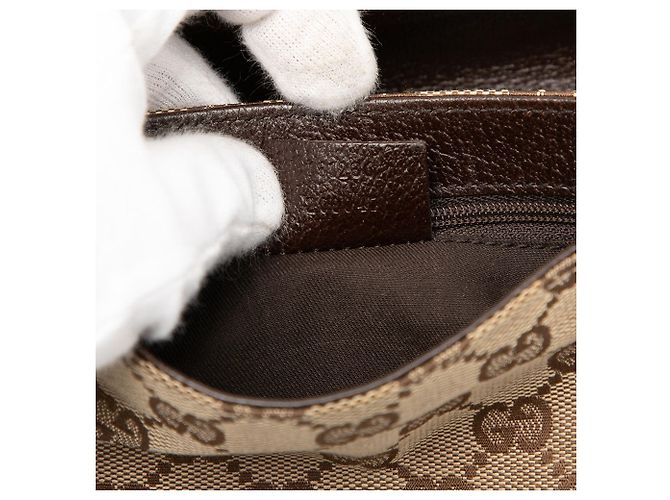 Borsa a tracolla Gucci GG Canvas beige - vista 6