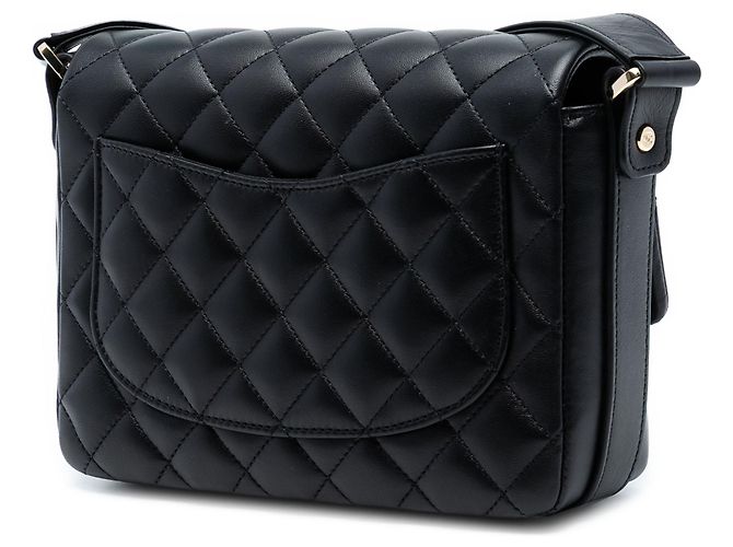 Borsa a tracolla Chanel Flap in pelle di vitello trapuntata nera Nero - vista 2