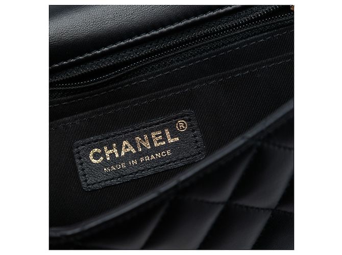Borsa a tracolla Chanel Flap in pelle di vitello trapuntata nera Nero - vista 5