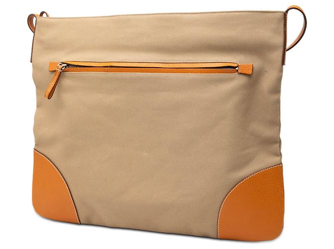 Borsa a tracolla Prada in tela marrone con logo - vista 2