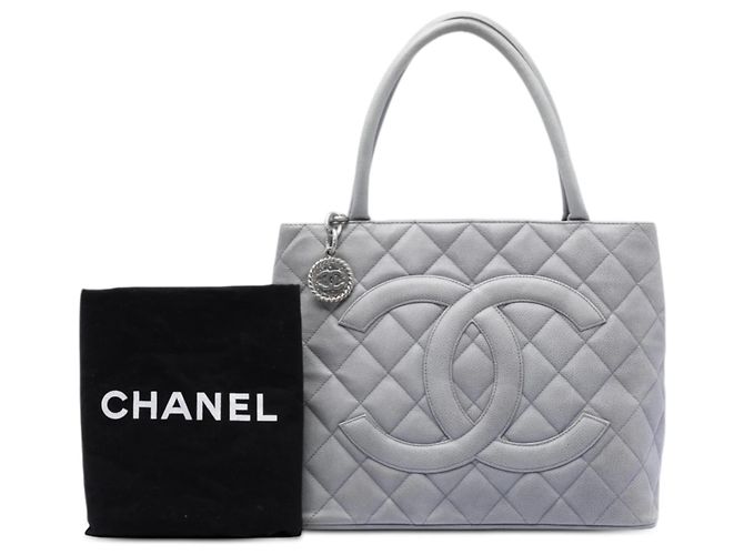 Tote Chanel Caviar Medallion Grigio - vista 8
