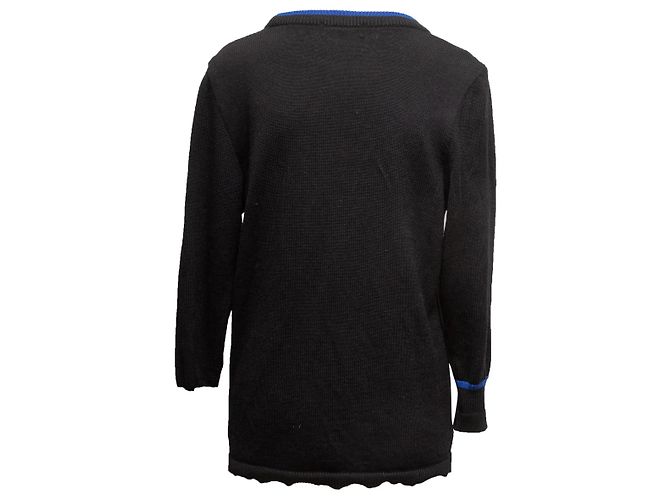 V-Ausschnitt Cardigan Schwarz & Blau Yves Saint Laurent Größe US S - Ansicht 3