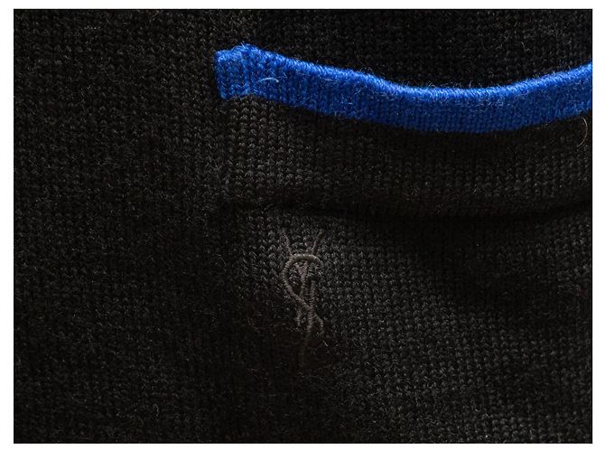 V-Ausschnitt Cardigan Schwarz & Blau Yves Saint Laurent Größe US S - Ansicht 5