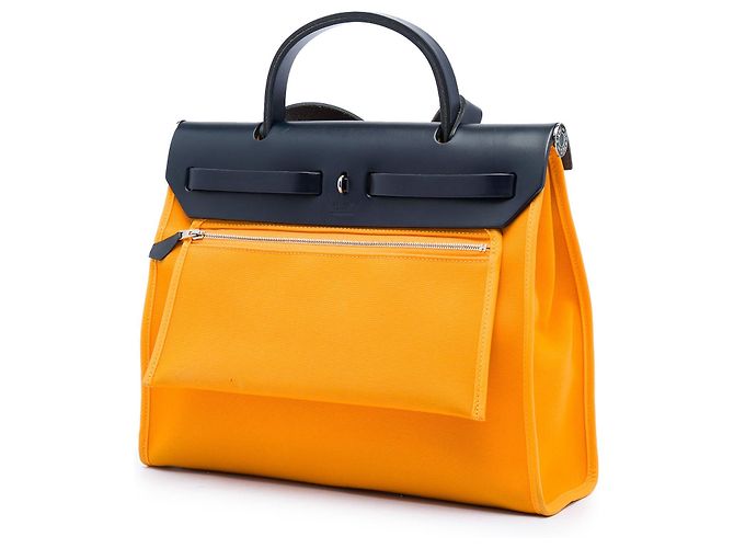 Borsa Hermès Toile Verso Herbag Zip 31 Giallo - vista 2
