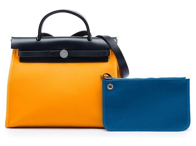 Borsa Hermès Toile Verso Herbag Zip 31 Giallo - vista 6