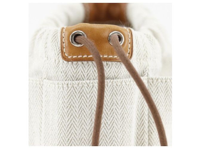 Pochette 20 in Toile e Barenia Fourbi bianco Hermès - vista 14
