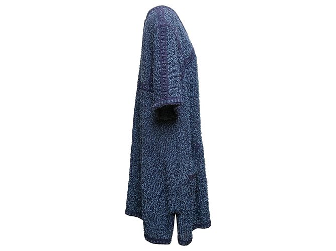 Chanel Tweed Kurzarmkleid Marine Größe FR 50 Blau - Ansicht 2
